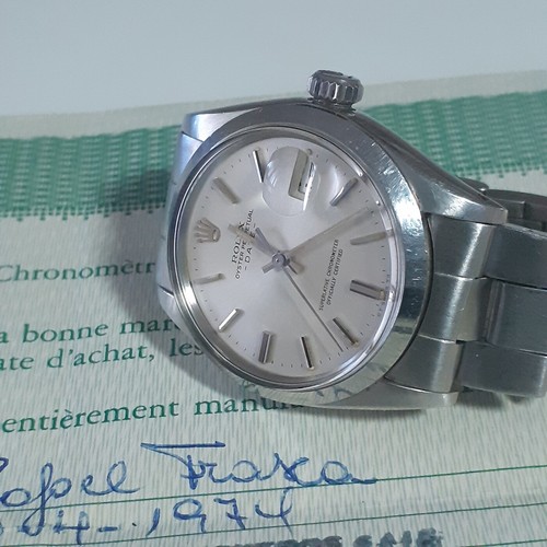W/Papers 1974 Rolex Date 34 mm Steel 