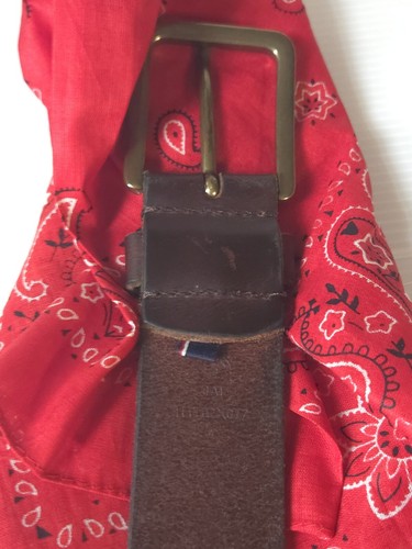 CINTURA DA UOMO TOMMY HILFIGER MARRONE IN VERA PELLE TAGLIA 32-36. Cintura Total Lenth 40" - Foto 7 di 16