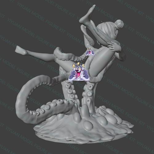 1/24 Scale Tenta Girl Uncolored Unassembled 3D Printed Resin Model Toy Kit - Picture 5 of 14