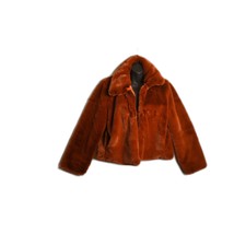Red Fox Orange Faux Fur Cropped Jacket Very Soft Size Small