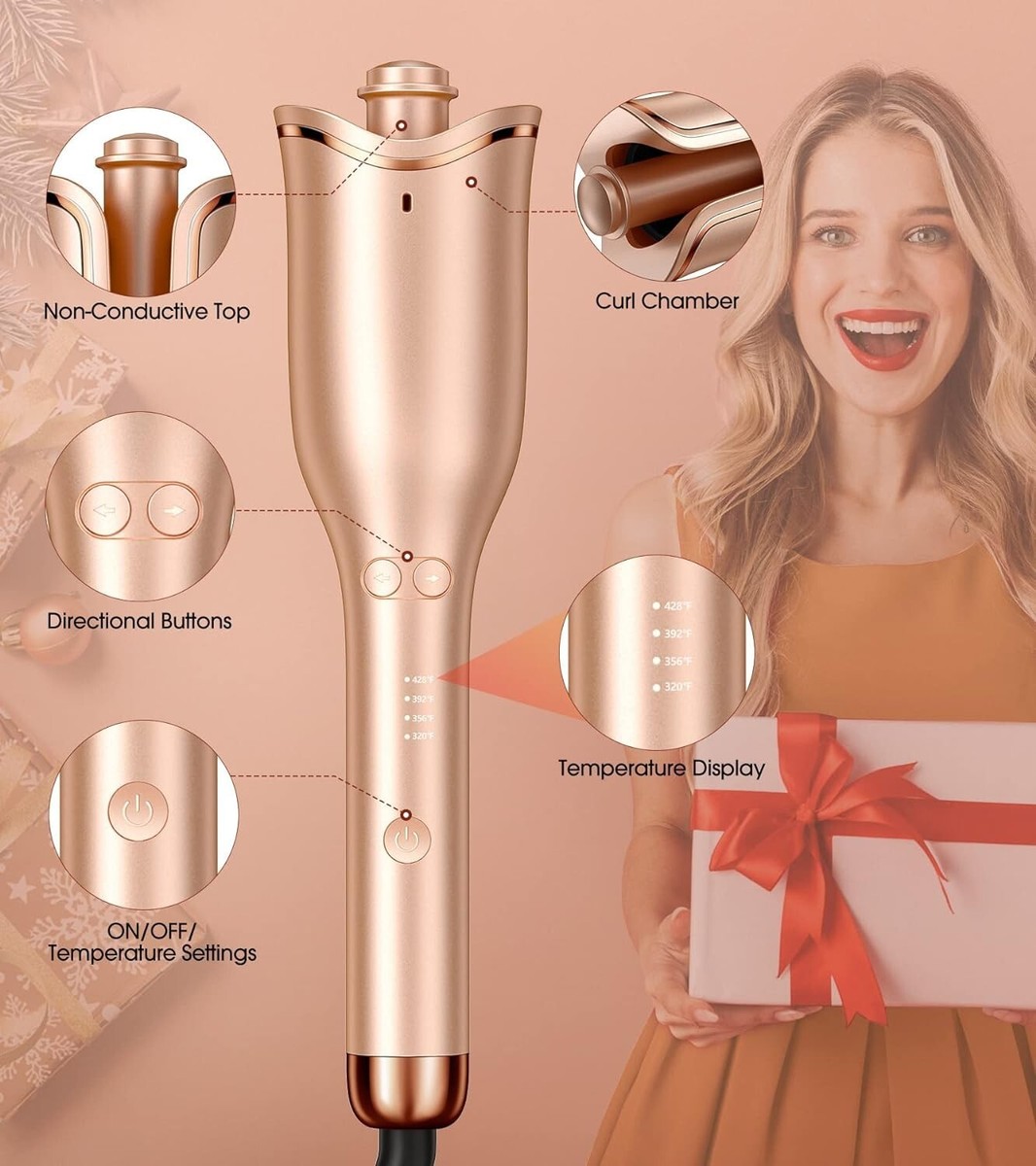 Automatic Hair Curler, Professional Anti-Tangle Automatic Curling