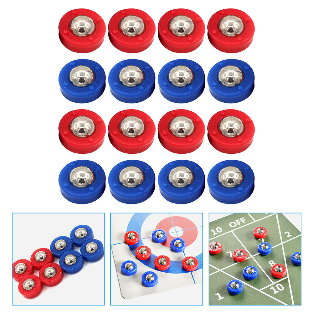 16Pcs Kid Tabletop Sliding Pucks Table Soccer Game Rolling Beads