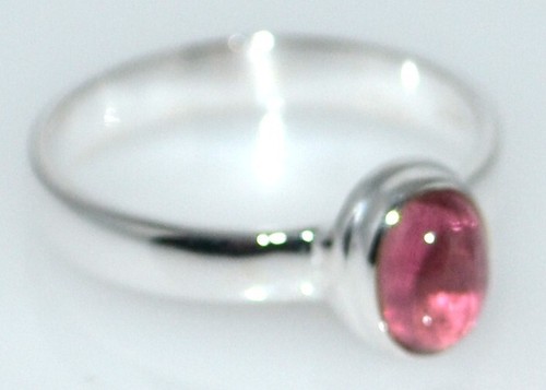Red Pink TOURMALINE Sterling Silver Ring 925 RARE Gemstone Size from 6 M to 11 W - Picture 2 of 6