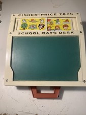 Vintage 1972 Fisher Price School Days Play Desk Alphabet Cards Not Complete