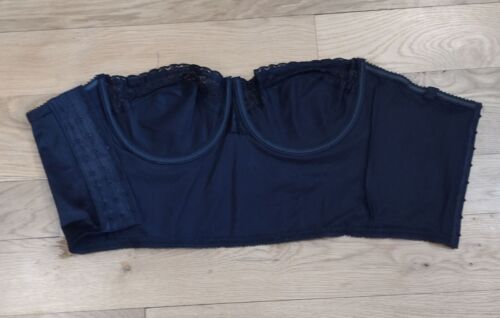U Choose schwarz ungefütterter trägerlos 3/4 Longline KEINE Riemen Griff Rückseite UW BH Neu ohne Etikett - Bild 2 von 2