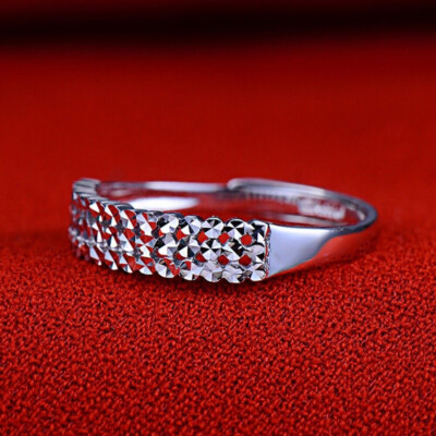 Fine Pt950 Real Platinum 950 Ring For Women Full Star Adjust Ring US 6-8 Gift