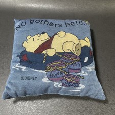 Vintage 90  s Disney Winnie The Pooh Blue Throw Pillow 11 x 11  No Bothers Here