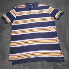 Vtg Ralph Lauren Medium Striped Polo Dress Buisness Shirt Button Long Tail