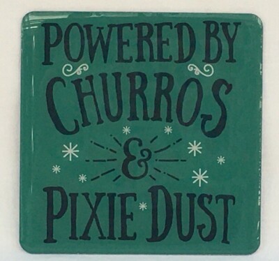 Disney Parks Exclusive ''Powered By Churros & Pixie Dust'' Magnet 2 3/4'' x 2 3/4''