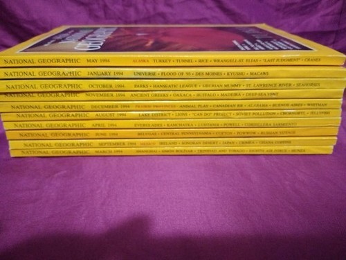 LOT OF 10 NATIONAL GEOGRAPHIC MAGAZINES 1994 Crafting Scrapbook Study Collection - Picture 2 of 12