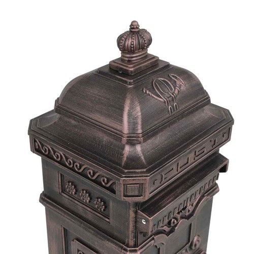 NNEVL Pillar Letterbox Aluminium Vintage Style Rustproof Bronze - Bild 9 von 10