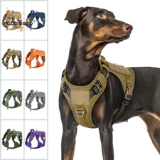 rabbitgoo Military Tactical No Pull Dog Harness Adjustable Reflective Large Vest
