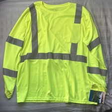 Bass Creek Workwear Shirt Men Sz XXL High Visibility Class 3 Yellow Long Sleeve