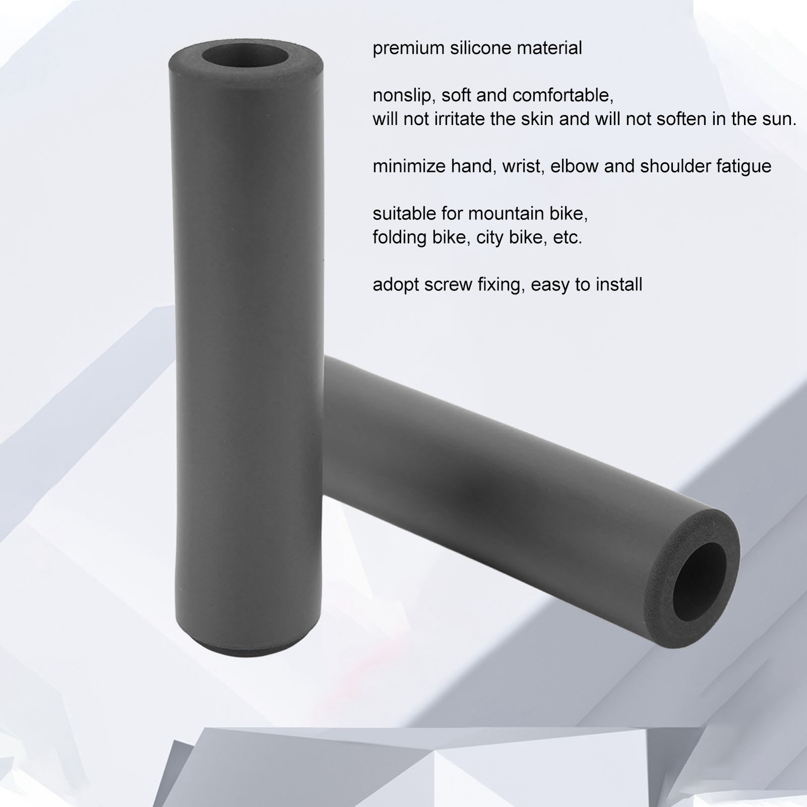 2Pcs Soft Silicone Mountain Bike Grips Reduce Hand Fatigue For Bike Lovers New