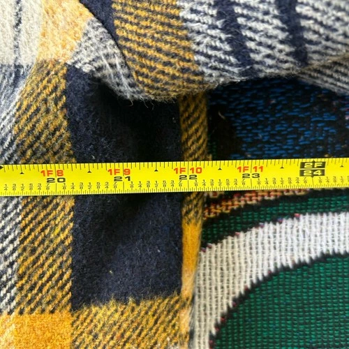 Sears The Men's Store Wool Flannel Plaid Shirt Jacket Lined Pockets 44 Tall image 6