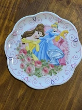 Zak Designs Disney Princess Melamine Plate Aurora Cinderella Sleeping Beauty