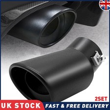 2SET Universal 62mm Car Stainless Steel Silencer Exhaust Tail Muffler Tip Pipe