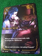 JINX-REBEL CHAMPION UNIT 202/298 EPIC RIFTBOUND LEAGUE OF LEGENDS