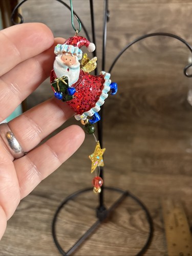 Mini Whimsical Santa Ornament Dangle Angel Bright - Picture 5 of 5