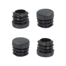 3/4 Inch Plastic Tubing End Caps, 4 Pcs Round Hole Plug Insert, Black