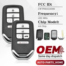 1/2pcs Smart Keyless Remote Key Fob CWTWB1G0090 for Honda Accord 2018 2019-2022