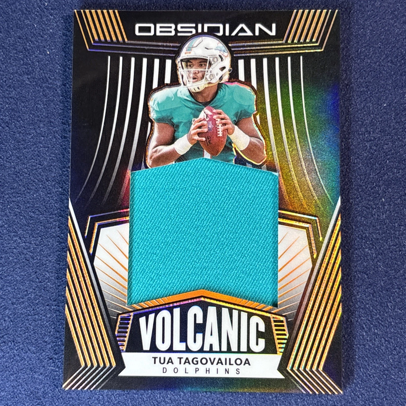 Tua Tagovailoa Panini Obsidian Volcanic Material #VM3 Electric Etch-Orange