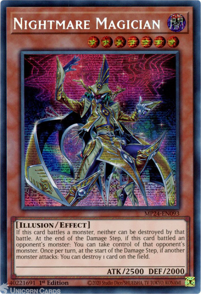 MP24-EN093 Nightmare Magician : Prismatic Secret Rare 1st Edition YuGiOh Card
