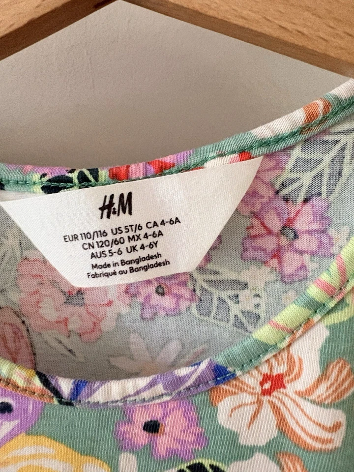 h & M 5/6t платье с цветочным рисунком - Изображение 2 из 2