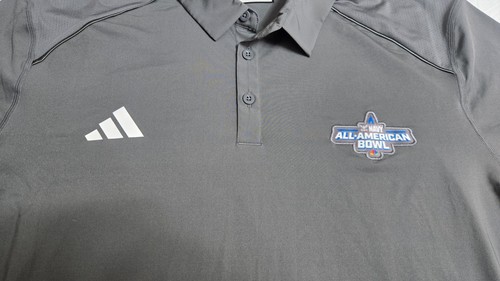 Adidas AEROREADY Polo Shirt XL NWT Navy NBC All-American Bowl Gray Golf Training - Picture 2 of 5