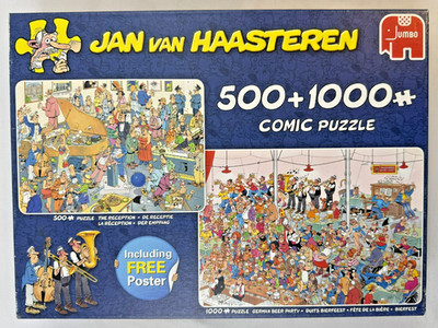 Jan van Haasteren Comic Puzzle 500 Teile Der Empfang & 1000 Teile Bierfest Jumbo