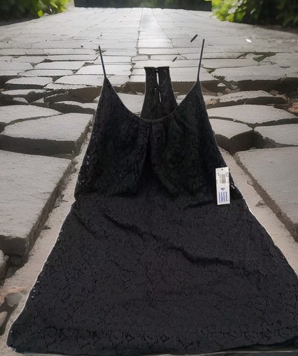 lucy love dress Black Sleeveless Spaghetti Strap Women’s Size Small NWT - Picture 1 of 7