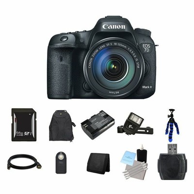 Canon EOS 7D Mark II 20.2MP Digital SLR Camera w/18-135mm Lens 64GB Full Kit