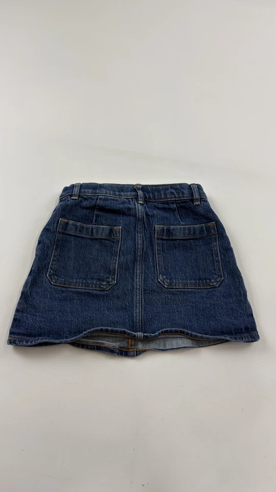 Crewcuts Denim Skirt Girls 8 J.Crew Jean Pockets Raw Hem Casual School Outfit - Image 4 of 4