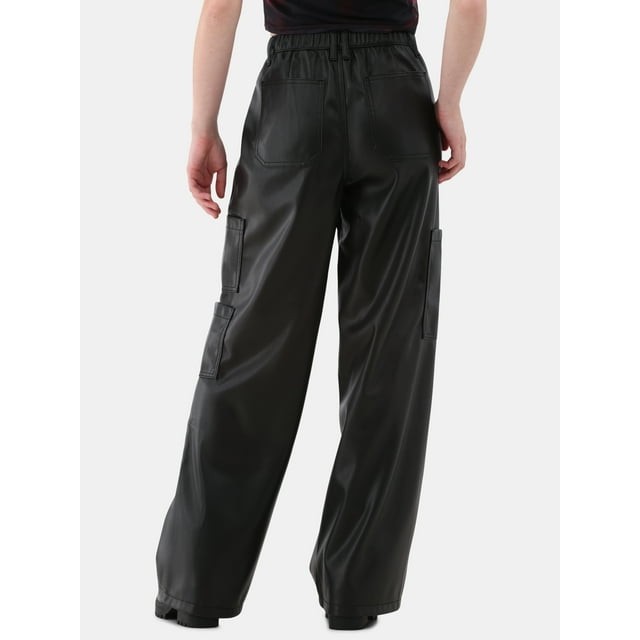No Boundaries Wide Leg Cargo Pants 31.5'' Inseam Womens Black Size