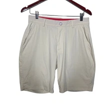 Redvanly men cream pull on shorts sz S