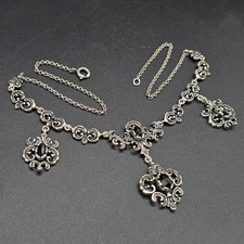 Antikes Silber Trachten Collier Kette 800er S...