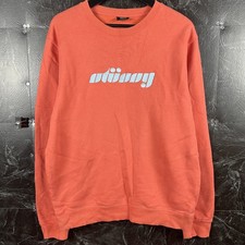 Stussy Men's Orange Logo Graphic Fleece Sweatshirt Medium
