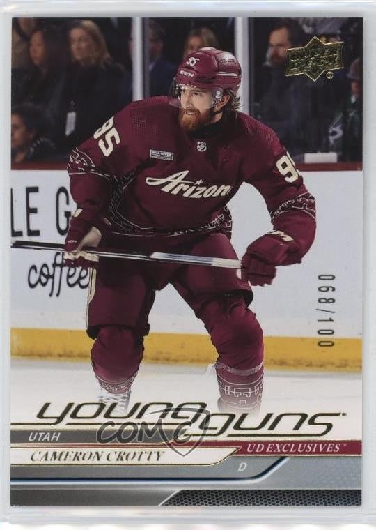 2024-25 Upper Deck Series 1 Young Guns Exclusives 68/100 Cameron Crotty #238 f6d