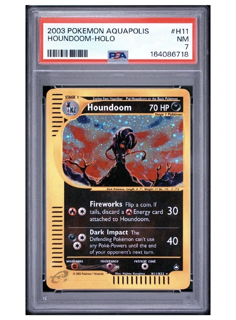 Pokémon TCG Aquapolis Houndoom H11/H32 Holo Rare 2003 PSA 7 *SUPER CLEAN*