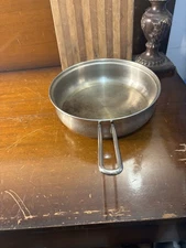 Mica Stainless Steel Skillet Frying Pan 10” Metal Cooking Stove Top HH