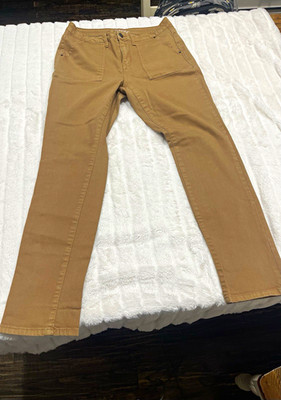 Time and Tru Women s Brown High Rise Skinny Pants Solid Flat Front Size 12