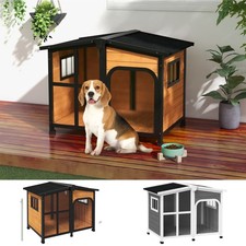 PawHut Wooden Dog Kennel, Dog House w/ Removable Floor or Large Dogs