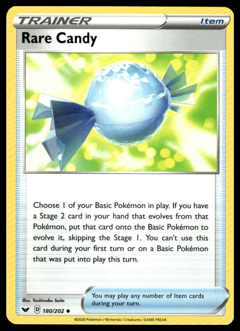 Pokemon SWSH01: Sword & Shield Base Set Rare Candy #180/202