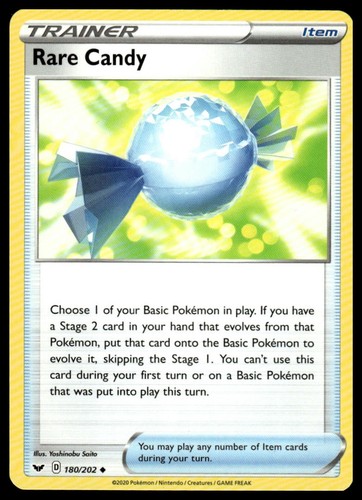 Pokemon SWSH01: Sword & Shield Base Set Rare Candy #180/202