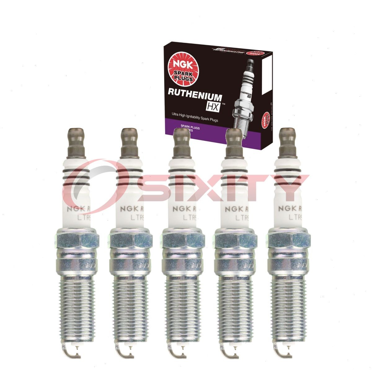 5 pcs NGK Ruthenium HX Spark Plugs for 2007-2008 Isuzu i-370 3.7L L5 - ud