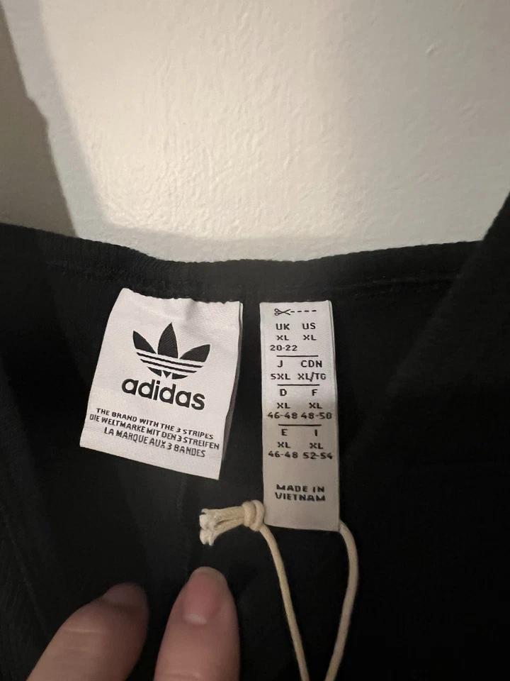 Nuevo con etiquetas Mameluco Adidas Para Mujer Originales Acanalado Negro Blanco Talla XL IS2349 Foto 3 de 4