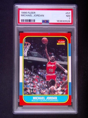 1986 Fleer Premier Michael Jordan #57 RC Rookie PSA 7 Near-Mint