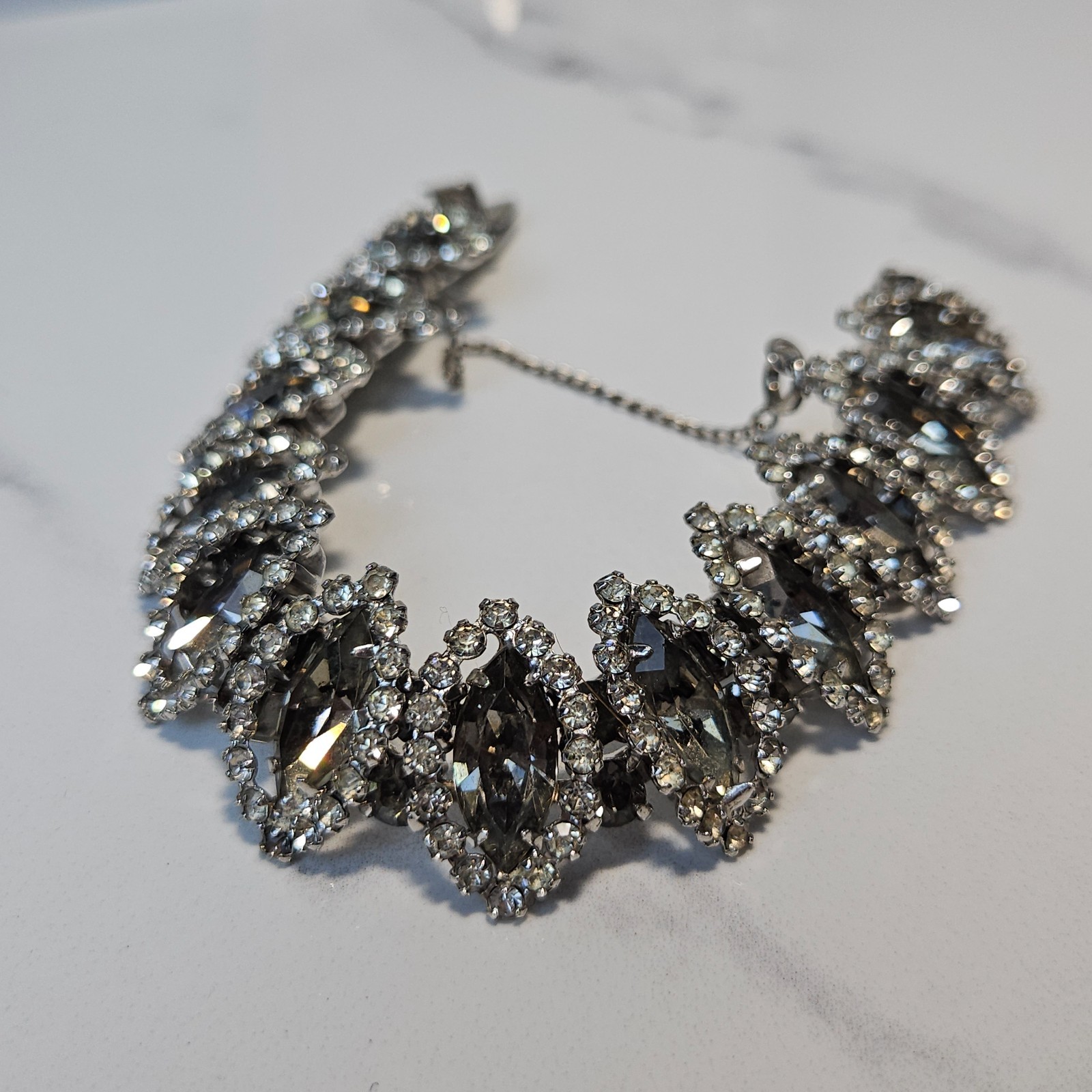 Rare Vintage Albert Weiss Necklace Bracelet and Clip On Earring Set