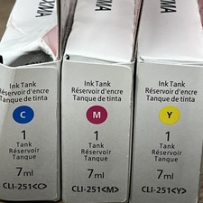 Canon PGI-251M Pixma 251 Magenta Cyan Yellow Lot Of 3 Ink Cartridge Genuine New
