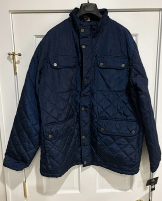 NWT CB SPORTS Navy Blue Windproof Softshell Quilted Jacket Barn Coat Mens Sz 2XL